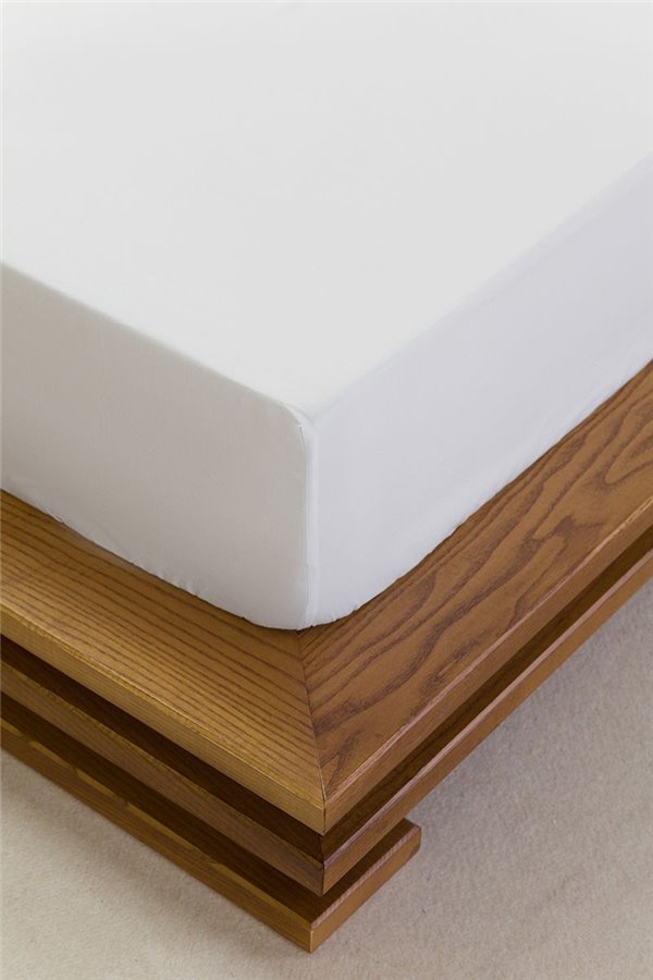 Lenzuolo inferiore in cotone con angoli - Silver bianco