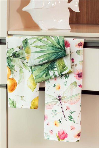 Set strofinacci in panama di cotone Andrea