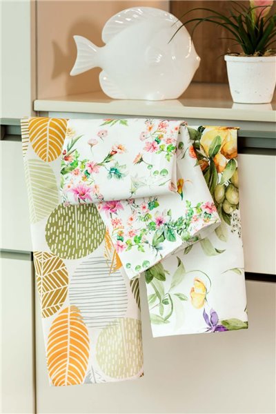 Set strofinacci in panama di cotone Nadia